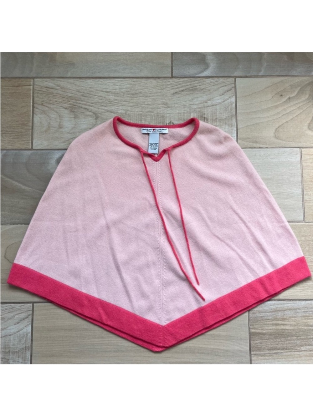 Pink Cape 100% Cashmere Poncho Sweater Fits Petite Fairy Asymmetrical Whimsy